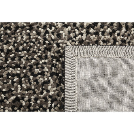 Wollen vloerkleed of karpet Helsinki kleur wit zwart
