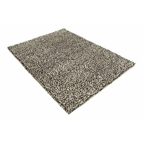 Wollen vloerkleed of karpet Helsinki kleur wit zwart