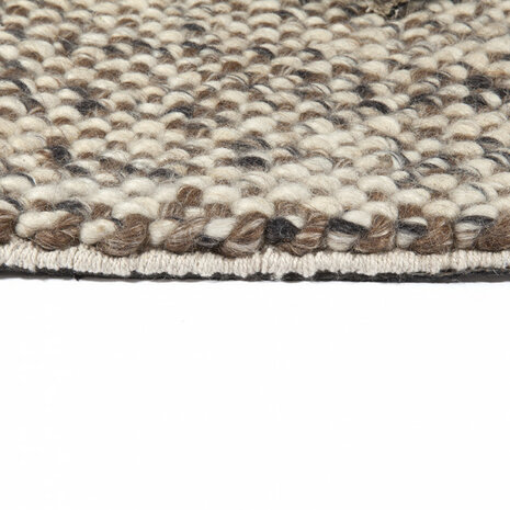 Wollen vloerkleed of karpet Lisbon kleur bruin ivoor