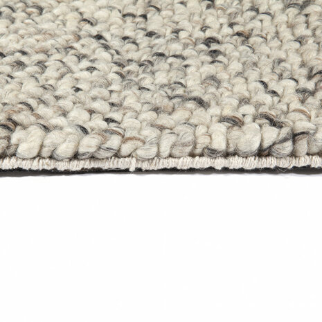 Wollen vloerkleed of karpet Lisbon kleur zilver ivoor