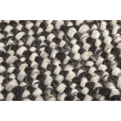 Wollen vloerkleed of karpet Lisbon kleur choco ivoor