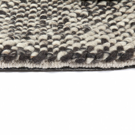 Wollen vloerkleed of karpet Lisbon kleur choco ivoor