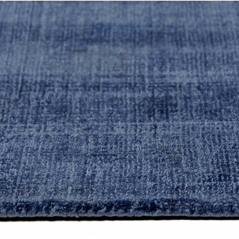 Viscose look vloerkleed DAYTONA kleur blauw