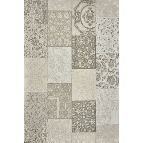 Katoenen Patchwork vloerkleed DALYAN kleur beige