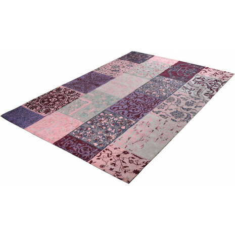 Katoenen Patchwork vloerkleed DALYAN kleur rose