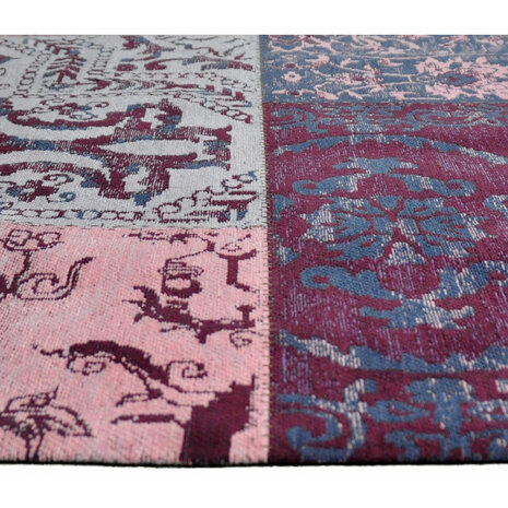 Katoenen Patchwork vloerkleed DALYAN kleur rose