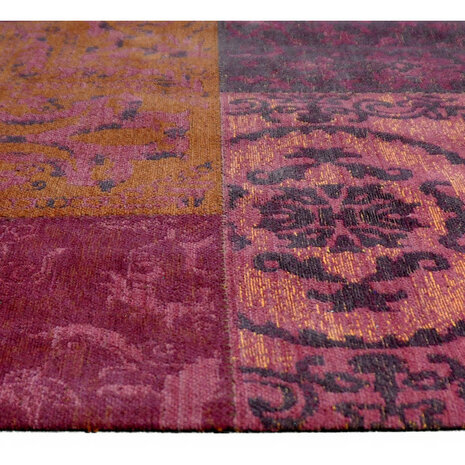 Katoenen Patchwork vloerkleed DALYAN kleur rood