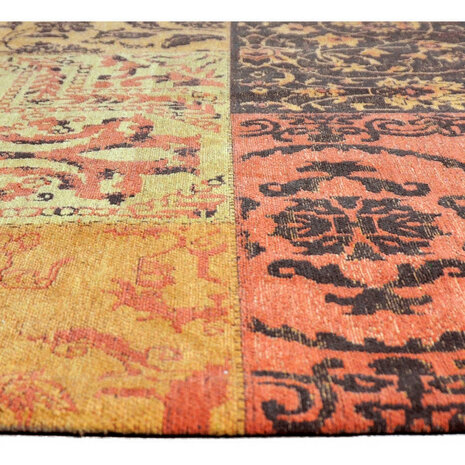 Katoenen Patchwork vloerkleed DALYAN kleur oker