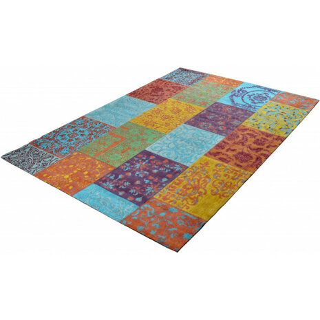 Katoenen Patchwork vloerkleed DALYAN kleur multi