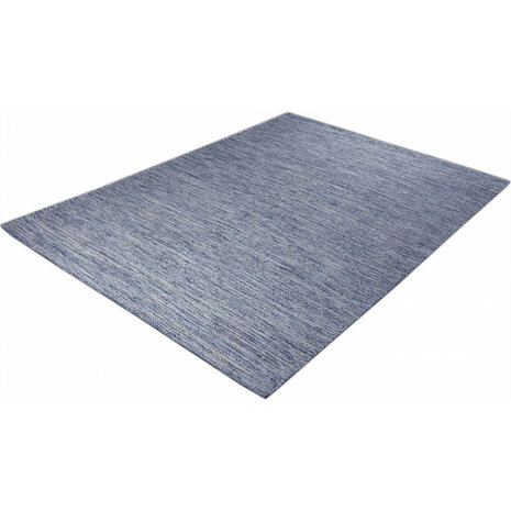 Katoenen uni vloerkleed LIMA kleur blauw