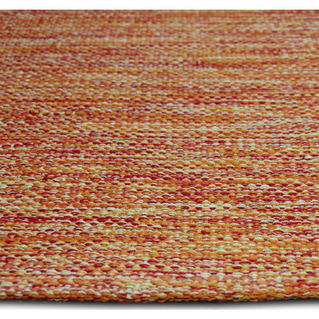 Katoenen uni vloerkleed LIMA kleur oranje