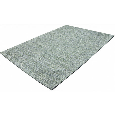 Katoenen uni vloerkleed LIMA kleur groen blauw