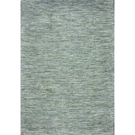 Katoenen uni vloerkleed LIMA kleur groen blauw