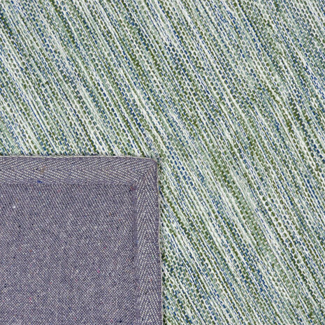 Katoenen uni vloerkleed LIMA kleur groen blauw