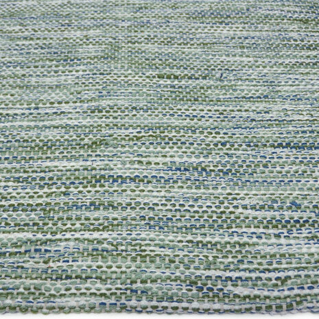 Katoenen uni vloerkleed LIMA kleur groen blauw