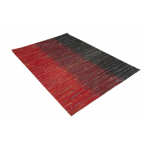 Silk vloerkleed MILAN kleur zwart rood