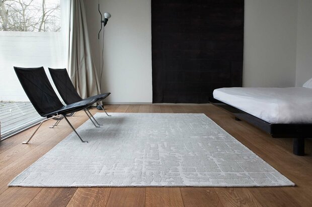 Louis De Poortere vloerkleed, Structures Tsingy Oyster 9198, Baobab design