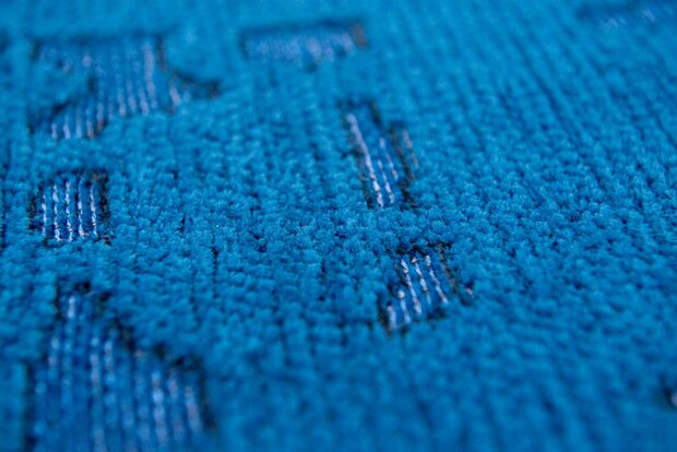 Louis De Poortere vloerkleed, Structures Suarez Blue 9250, Baobab design