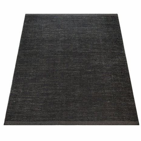 Wollen karpet of vloerkleed FRANSICO 300 kleur antraciet