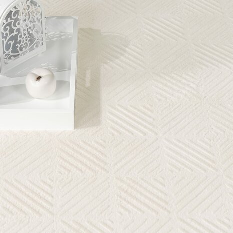 Effen creme karpet of vloerkleed SKY 523  