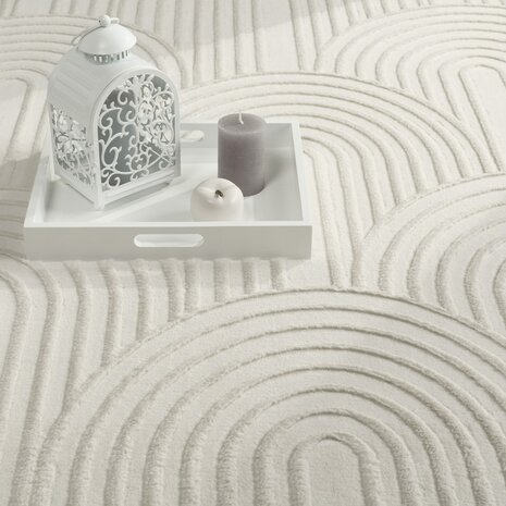 Effen creme karpet of vloerkleed SKY 524