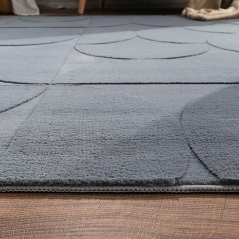 Effen antraciet  karpet of vloerkleed SKY 526