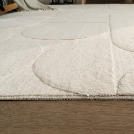 Effen creme karpet of vloerkleed SKY 526