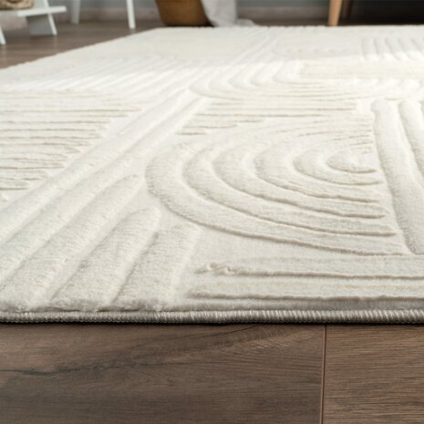 Effen creme karpet of vloerkleed SKY 527