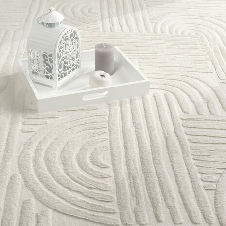Effen creme karpet of vloerkleed SKY 527