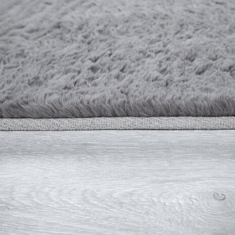 Hoogpolig effen soft vloerkleed SOFTY 780 kleur antraciet