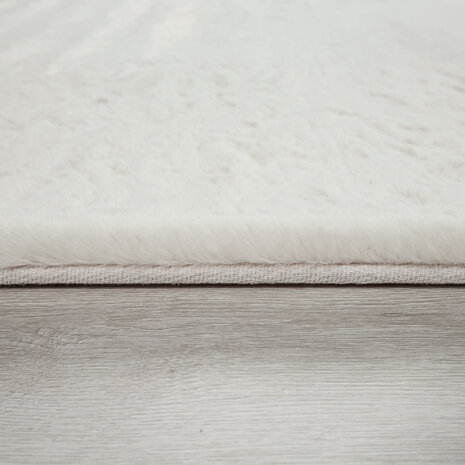 Hoogpolig effen soft vloerkleed SOFTY 780 kleur creme