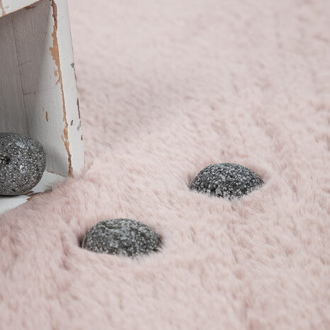 Hoogpolig effen soft vloerkleed SOFTY 780 kleur pink