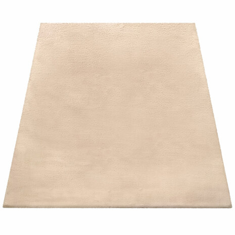 Hoogpolig effen soft vloerkleed SOFTY 780 kleur zand