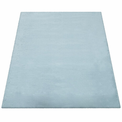 Hoogpolig effen soft vloerkleed SOFTY 780 kleur turquoise