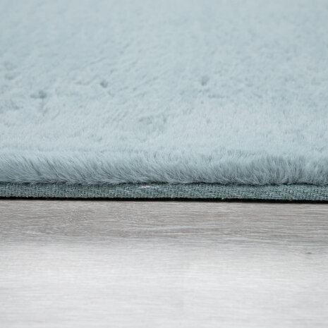 Hoogpolig effen soft vloerkleed SOFTY 780 kleur turquoise