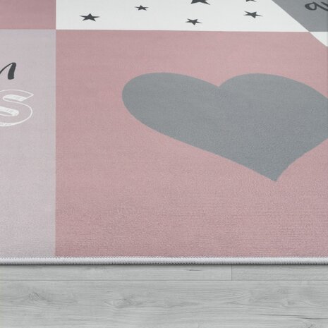 Kinder vloerkleed KIDS 101 kleur pink