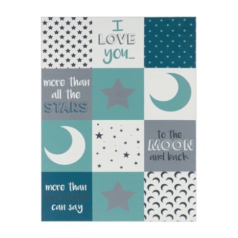 Kinder vloerkleed KIDS 101 kleur turquoise