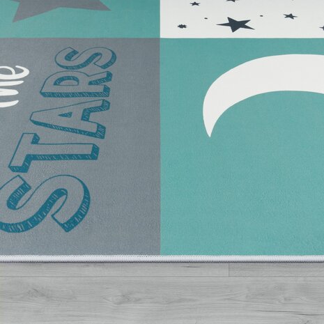 Kinder vloerkleed KIDS 101 kleur turquoise