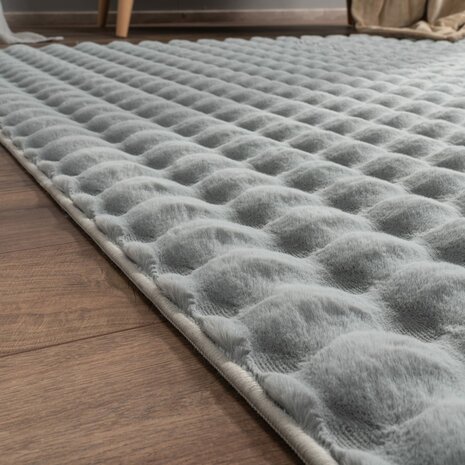 Hoogpolig soft vloerkleed ANDRES 741 kleur grijs