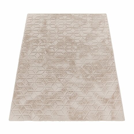 Hoogpolig soft vloerkleed ANDRES 745 kleur beige