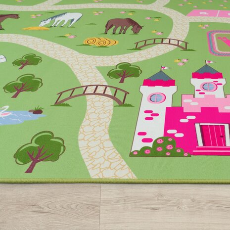 Kinder vloerkleed of karpet KIDDY 560 kleur groen
