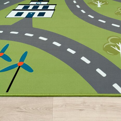 Kinder vloerkleed of karpet KIDDY 562 kleur groen