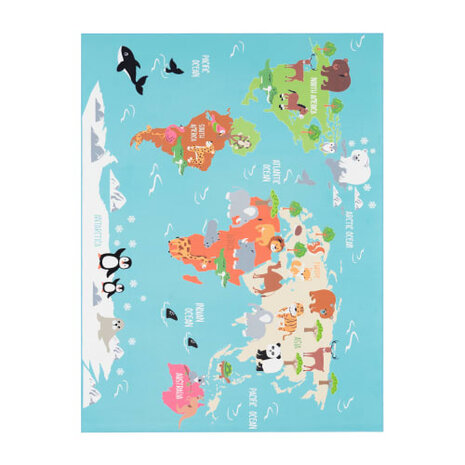 Kinder vloerkleed of karpet KIDDY 564 kleur turquoise