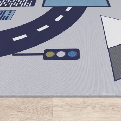 Kinder vloerkleed of karpet KIDDY 565 kleur grijs