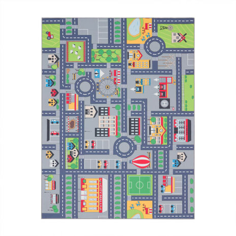 Kinder vloerkleed of karpet KIDDY 576 kleur grijs