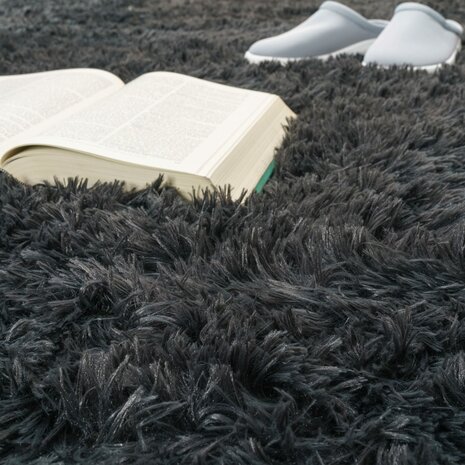 Hoogpolig vloerkleed of karpet LONDON 591 kleur antraciet