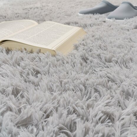 Hoogpolig vloerkleed of karpet LONDON 591 kleur zilver