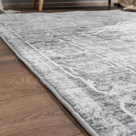 Klassiek vintage vloerkleed of karpet SPECTRUM kleur grijs 461