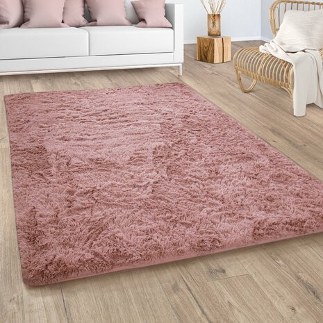 Hoogpolig vloerkleed of karpet LONDON 591 kleur rood