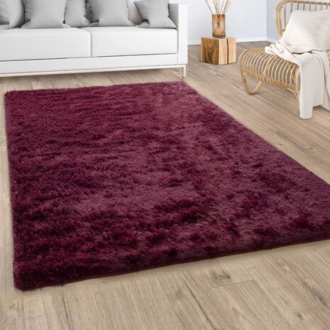 Hoogpolig vloerkleed of karpet LONDON 591 kleur lila